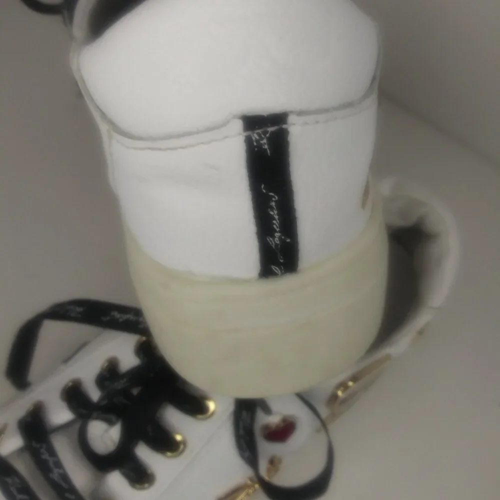 Karl Lagerfeld Paris Cate Pins Sneakers White Lace-up Size 6 Like New - Picture 5 of 8